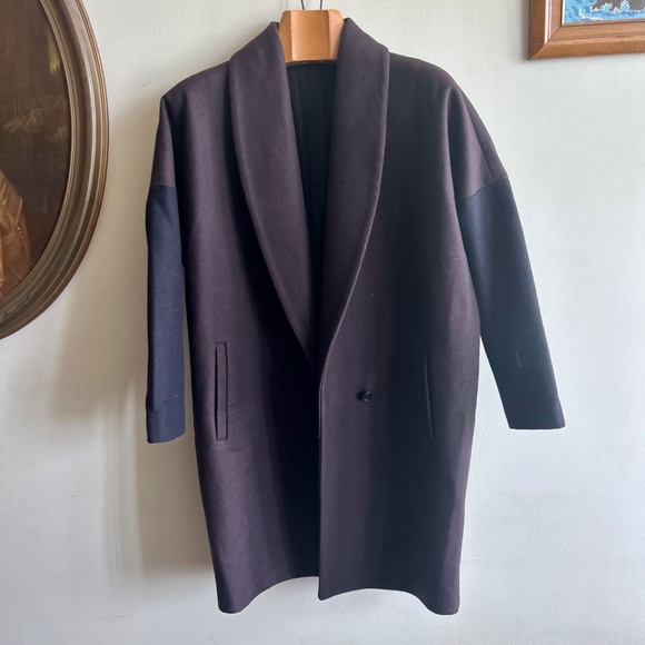 All Saints Dark Purple Women's Coat - Picture 9 of 11